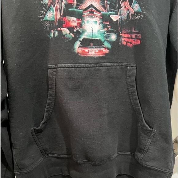 Stranger Things Pullover Logo Hoodie Men’s Size Medium Black - Picture 2 of 7
